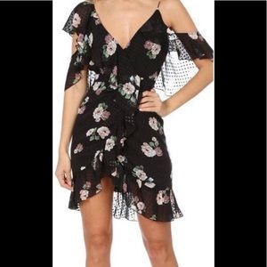 Rose Asymmetric Ruffle Silk Dress by NICHOLAS size 0